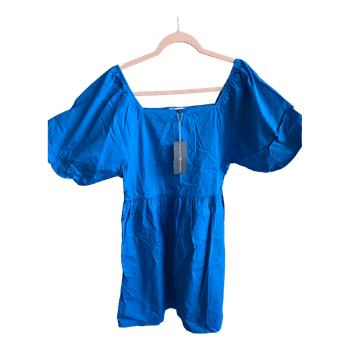Blue cotton mini dress