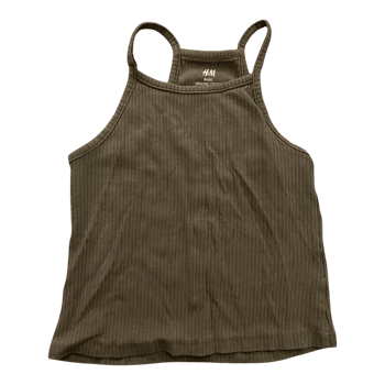 Green ribbed tank top