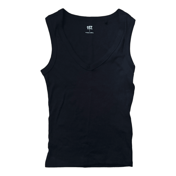 Black ribbed tank top