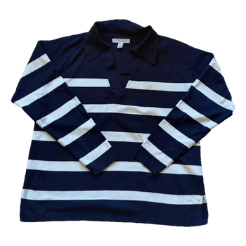 Striped polo sweater