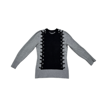 Karen Millen contrast lace-up sweater