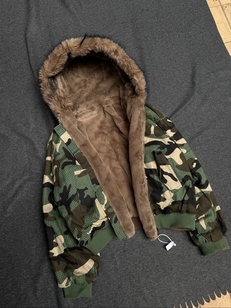 Reversible camouflage hooded jacket