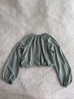 Sage green long-sleeved blouse