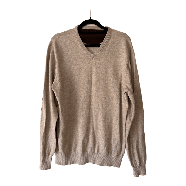 Beige V-neck sweater
