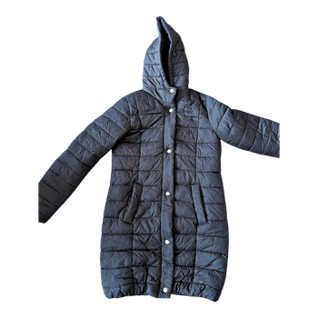 Grey hooded padded coat