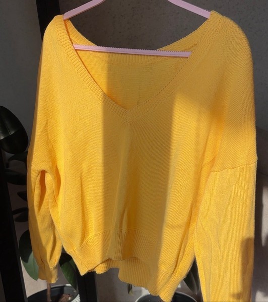 Vero moda Yellow cotton v-neck sweater size xs