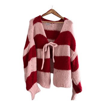 Reserved striped knit cardigan