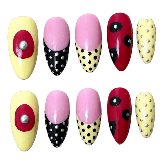 Multicolor press on nails set