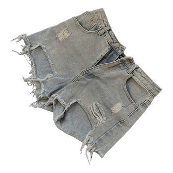 Blue denim shorts