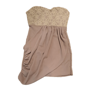 beige pitsinen mekko