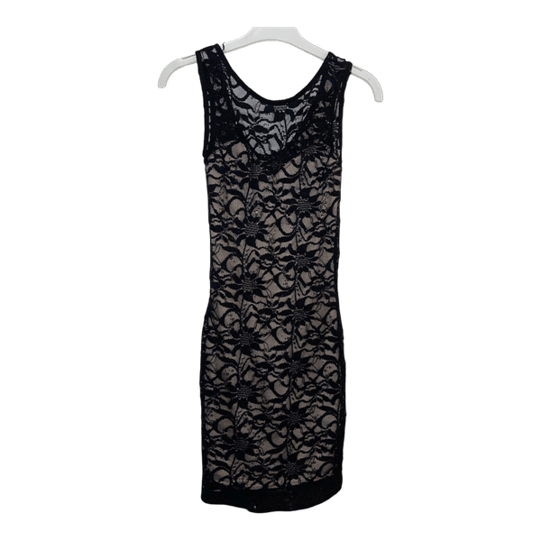 Black lace mini dress