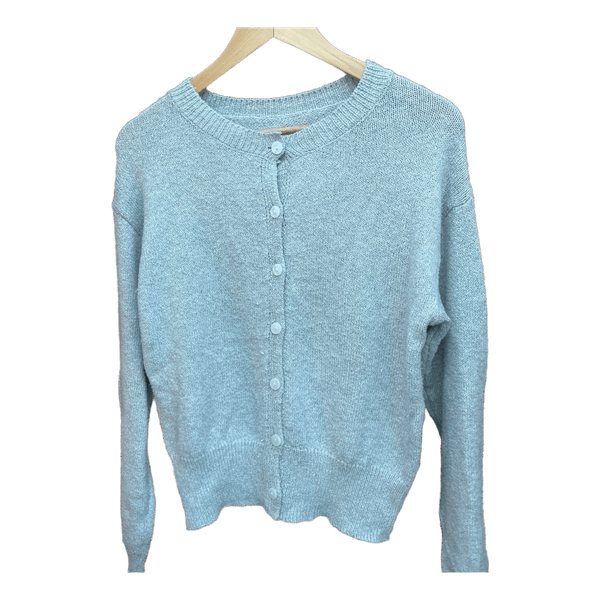 Lyseblå strikket cardigan