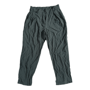 Green pleated trousers