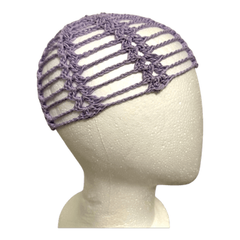 Virkattu lila beanie