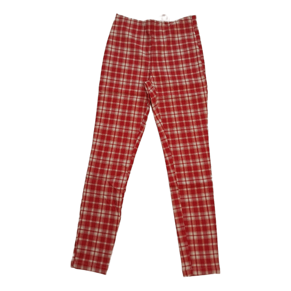 Red checked leggings