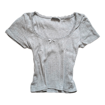 Grey ribbed crop top