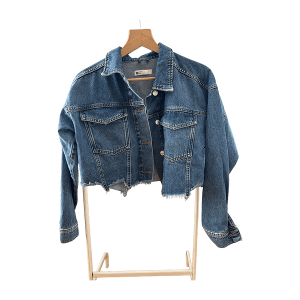 Blue denim cropped jacket Gina Tricot
