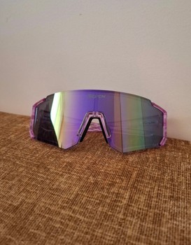 Purple sports sunglasses