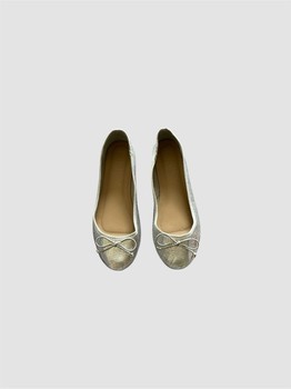 Silver ballet flats