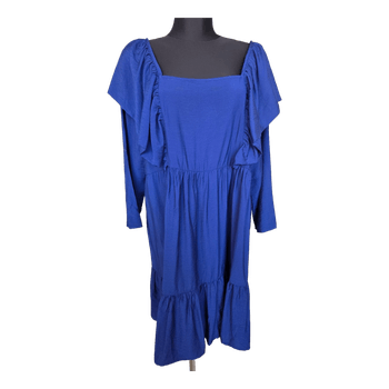Blue ruffled midi dress