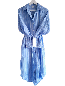 ARKET Light blue striped linen shirt dress - new!