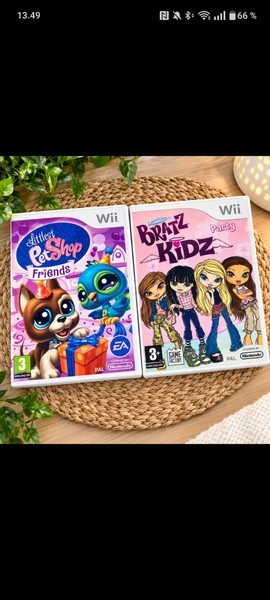 Kaksi Nintendo Wii -peliä Littlest Pet Shop Friends & Bratz Kidz: Party