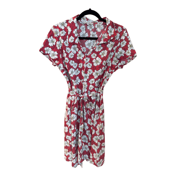 Red floral dress