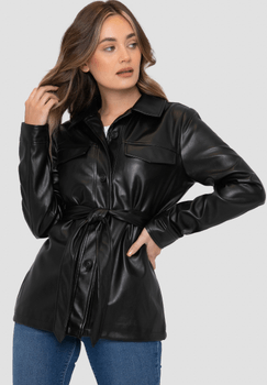 Black faux leather jacket