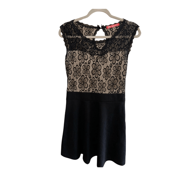 Black lace mini dress