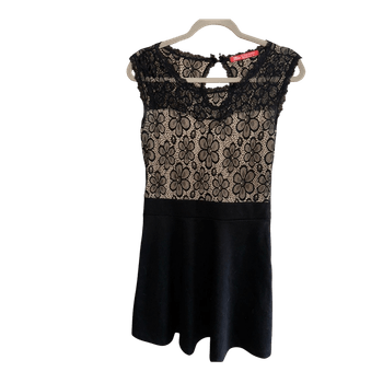 Black lace mini dress