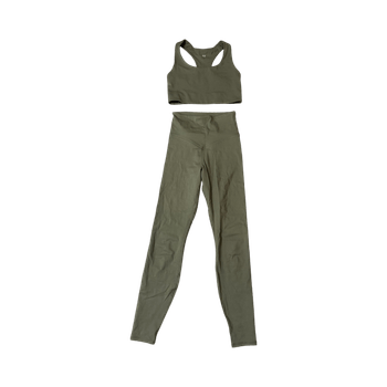 Green sports bra and leggings set