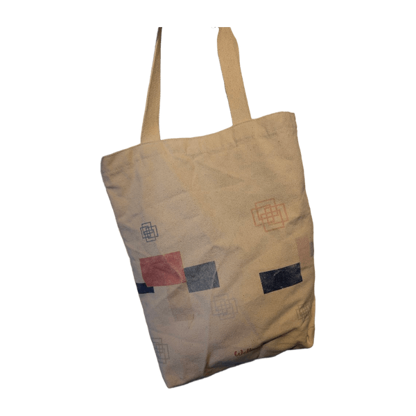 Beige canvas tote bag