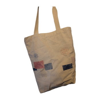 Beige canvas tote bag