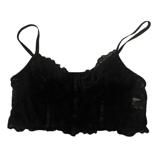 Black lace corset crop top