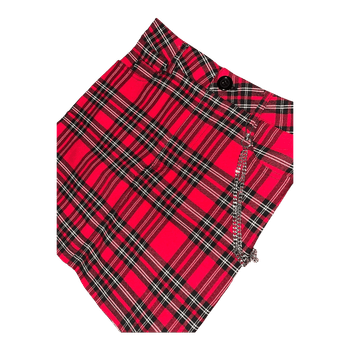 Red plaid mini skirt