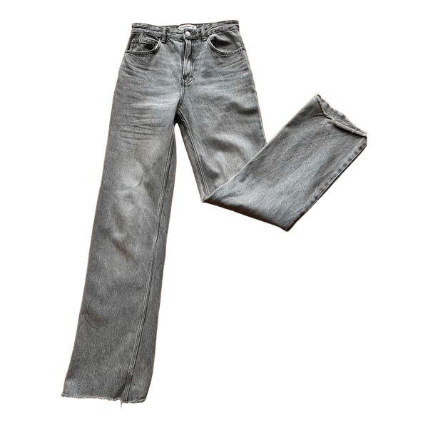 Grey wide leg jeans
