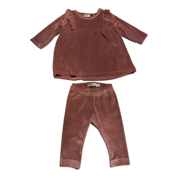 Lyserødt sæt i velour