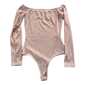 Nude ribbipintainen body