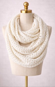Cream knit infinity scarf