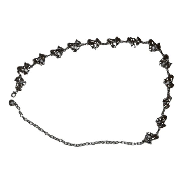 Silver bow chain belt