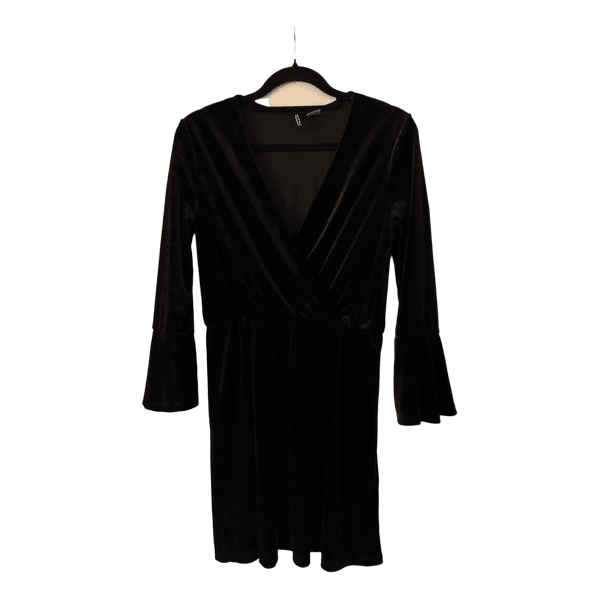 Black velvet mini dress