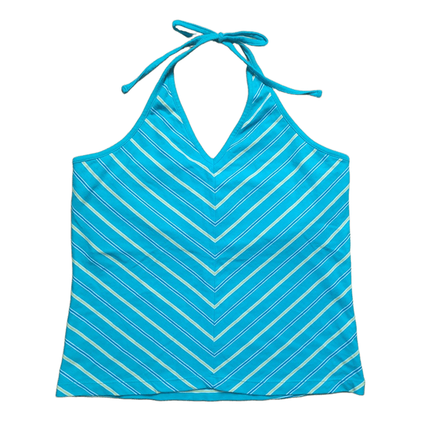 Blue striped halter top