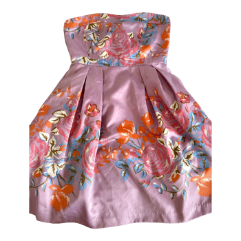 Lilac floral strapless dress