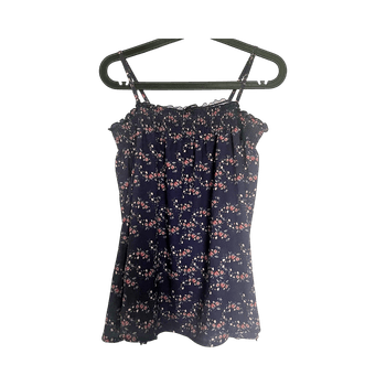 Navy floral print top