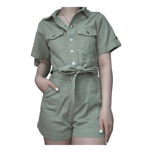 Khaki short jumpsuit