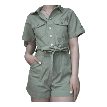Khaki short jumpsuit