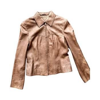 beige Marc Cain nahkatakki naisille