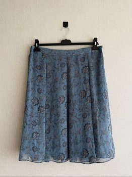 Blue floral midi skirt boho style