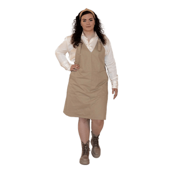 Viljava Cotton Pinafore Dress M/L Beige Nordic Scandinavian Minimalist Layering