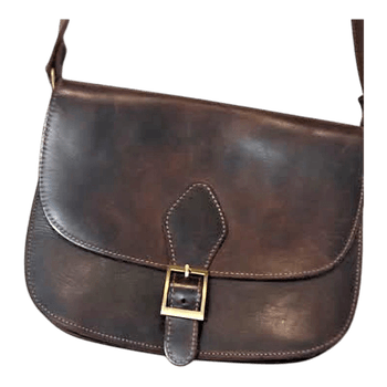 Brown leather bag hand made